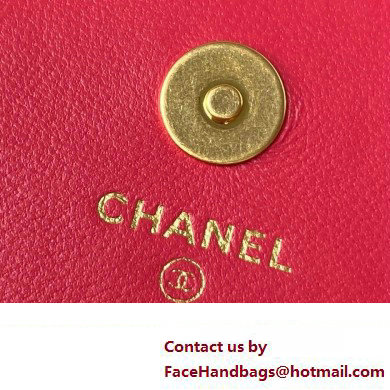 Chanel Lambskin Clutch with Chain Bag AP3363 Fuchsia 2023