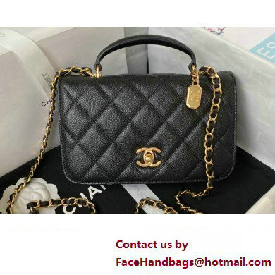 Chanel Mini Flap Bag with Top Handle AS4284 Black 2023