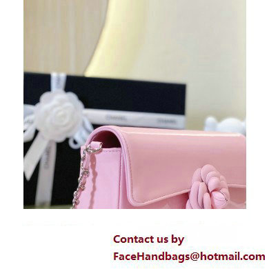 Chanel Plexi Clutch with Chain and Camellia pink 2023