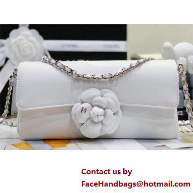 Chanel Plexi Clutch with Chain and Camellia white 2023