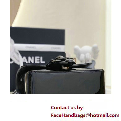 Chanel Plexi Mini Flap bag with Camellia black 2023