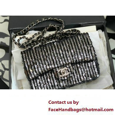 Chanel Sequins Small Flap Bag AS3820 Black 2023