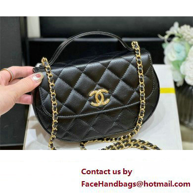 Chanel Shiny Aged Calfskin Clutch with Chain Bag AP3367 Black 2023(original quality)