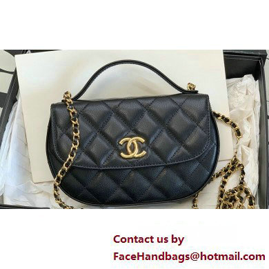 Chanel Shiny Aged Calfskin Phone Holder with Chain Bag AP3367 Black 2023