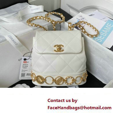 Chanel Small Backpack in Calfskin AS4275 WHITE 2023