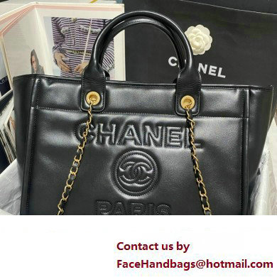 Chanel Small Deauville Bag in Calfskin black AS3257 2023