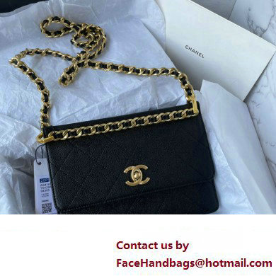 Chanel Small Flap Bag in Grained Calfskin as4169 black 2023