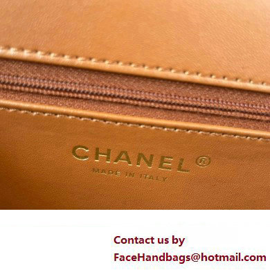 Chanel Small Flap Bag in Grained Calfskin as4169 tan 2023