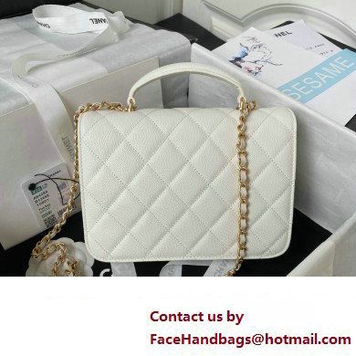 Chanel Small Flap Bag with Top Handle AS4286 White 2023