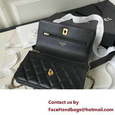 Chanel Wallet on Chain in Lambskin and Imitation Pearls AP3504 black 2023
