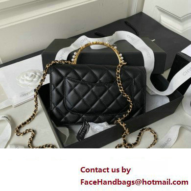Chanel Wallet on Chain in Lambskin and Imitation Pearls AP3504 black 2023