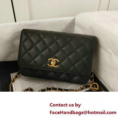 Chanel Wallet on Chain in Pearly Grained Calfskin AP3479 black 2023