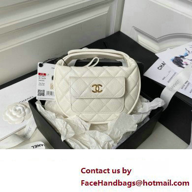 Chanel hoop loop bag in grained leather WHITE AP3467 2023