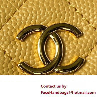 Chanel hoop loop bag in grained leather YELLOW AP3467 2023