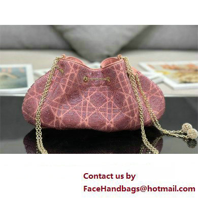 Dior Dream Bucket bag in Cannage Cotton with Bead Embroidery pink 2023