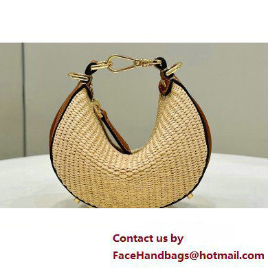 Fendi Fendigraphy Nano bag charm in Natural raffia 2023 Fendi Fendigraphy Nano bag charm in Natural raffia 2023