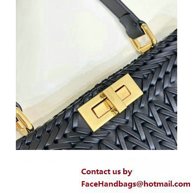 Fendi Peekaboo Iseeu Medium Bag in interlace leather Black 2023