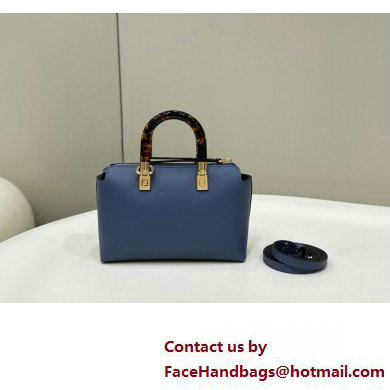 Fendi blue leather and elaphe by the way mini Boston bag 2023