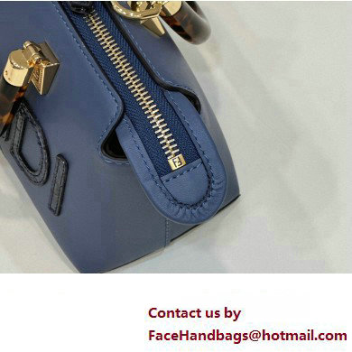 Fendi blue leather and elaphe by the way mini Boston bag 2023