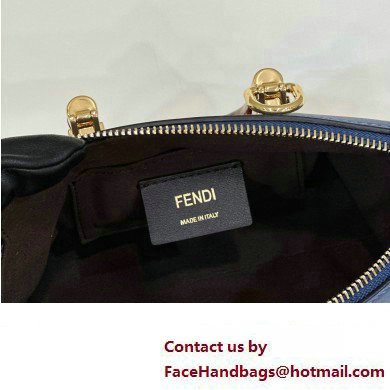 Fendi blue leather and elaphe by the way mini Boston bag 2023