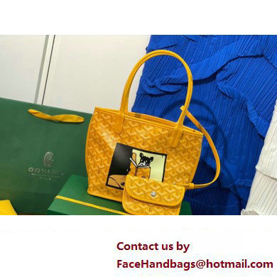 Goyard Hulot Print Anjou Reversible Mini Tote Bag Yellow