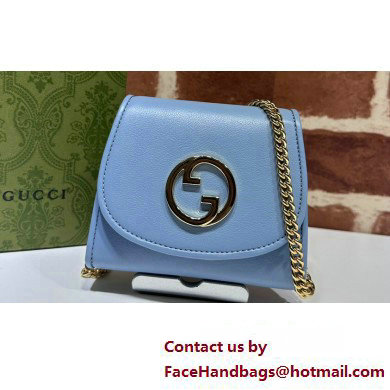 Gucci Blondie medium chain wallet 725219 Leather Blue 2023