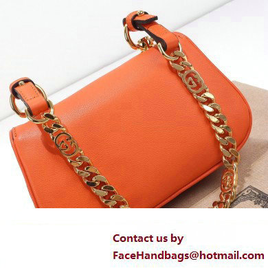 Gucci Blondie mini shoulder bag 724645 leather Orange 2023 - Click Image to Close