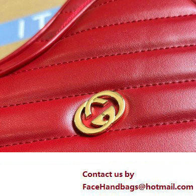 Gucci Interlocking G mini heart shoulder bag 751628 Red 2023