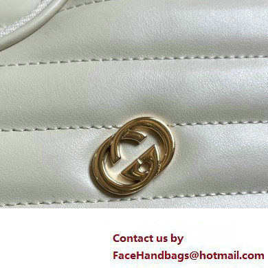 Gucci Interlocking G mini heart shoulder bag 751628 White 2023
