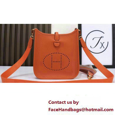 Hermes Evelyne III TPM Bag In Original Togo Leather Orange with gold Hardware (Machine Made)