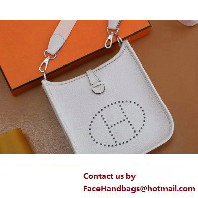 Hermes III TPM Evelyne Bag In Original Togo Leather with Gold/Silver Hardware mauve pale(Full Handmade)