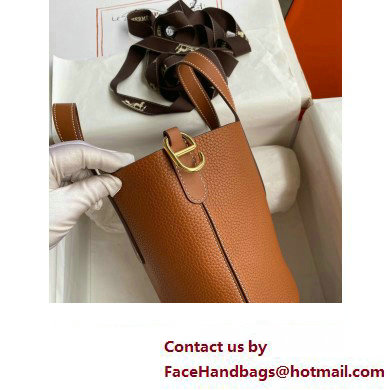 Hermes In-The-Loop Tote Bag In Original taurillon clemence Leather Golden Brown with Gold Hardware (Full Handmade Quality)
