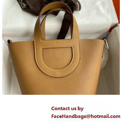 Hermes In-The-Loop Tote Bag In Original taurillon clemence Leather biscuit with Silver Hardware (Full Handmade Quality)