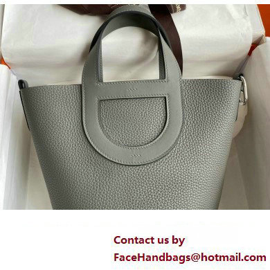 Hermes In-The-Loop Tote Bag In Original taurillon clemence Leather gris meyer with Silver Hardware (Full Handmade Quality)