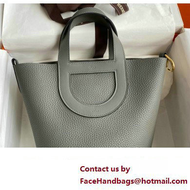 Hermes In-The-Loop Tote Bag In Original taurillon clemence Leather gris meyer with gold Hardware (Full Handmade Quality)