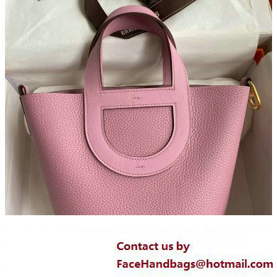 Hermes In-The-Loop Tote Bag In Original taurillon clemence Leather mauve sylvestre with gold Hardware (Full Handmade Quality)
