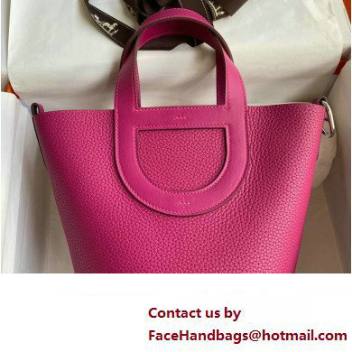 Hermes In-The-Loop Tote Bag In Original taurillon clemence Leather rose purple with Silver Hardware (Full Handmade Quality)