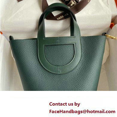 Hermes In-The-Loop Tote Bag In Original taurillon clemence Leather vert cypres with Gold/Silver Hardware (Full Handmade Quality)