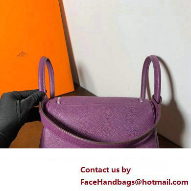 Hermes Lindy 26cm Bag in original taurillon clemence leather anemone(handmade)