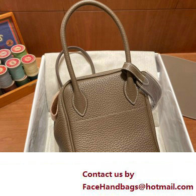 Hermes Lindy 26cm Bag in original taurillon clemence leather etoupe(handmade)