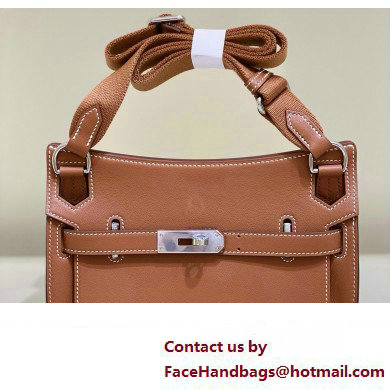 Hermes mini jypsiere bag in swift leather Golden Brown with Silver Hardware (original quality+handmade)