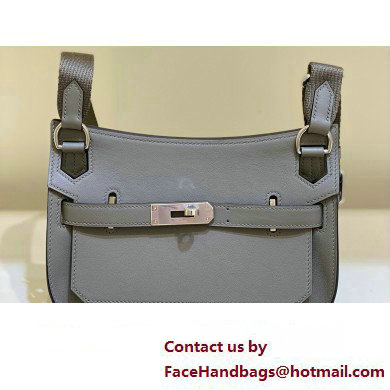 Hermes mini jypsiere bag in swift leather Gray with Silver Hardware (original quality+handmade)