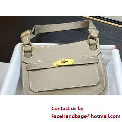 Hermes mini jypsiere bag in swift leather Pearl Gray with Gold Hardware (original quality+handmade)