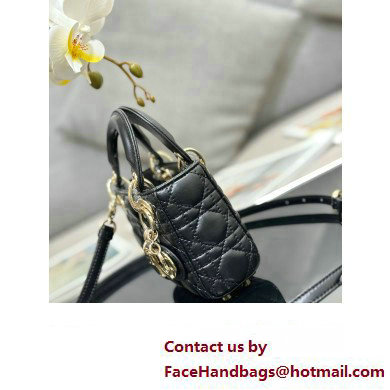 Lady Dior Micro Bag in Cannage Lambskin Black
