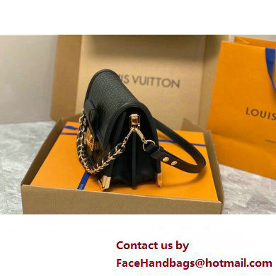 Louis Vuitton Calfskin Mini Dauphine Bag M22597 Black 2023 - Click Image to Close