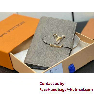 Louis Vuitton LV Vertical Compact Wallet M82198 Galet Gray 2023