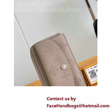 Louis Vuitton Mahina perforated calf leather Card Holder Recto Verso M81287 Galet Gray 2023