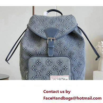 Louis Vuitton Montsouris Backpack Bag in Monogram Washed Denim coated canvas M22534 2023