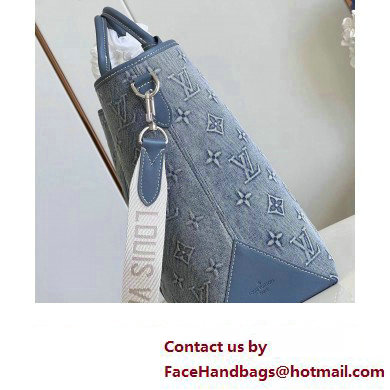 Louis Vuitton Weekend Tote NM Bag in Monogram Washed Denim coated canvas M22537 2023