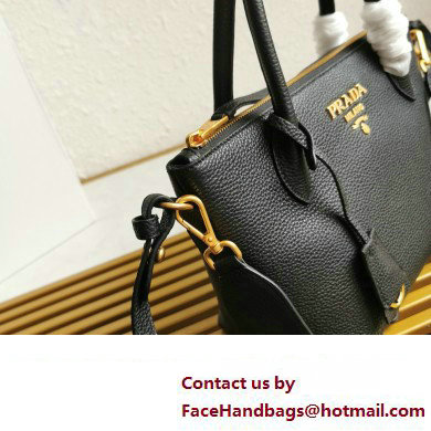 PRADA Grained Leather Shoulder Bag Black 1BA111 2023